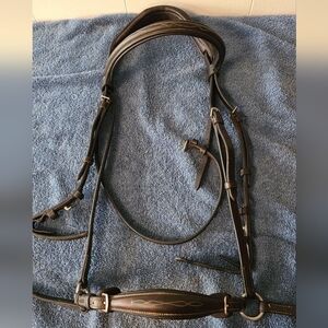 Brown Nunn Finer drop noseband bridle, full size, no reins